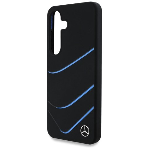 Etui Mercedes Silicone Contrasted Curves MagSafe do Samsung Galaxy S25 czarny