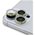 Zestaw 2w1 Guess BP Rhinestone szkło na ekran i obiektyw aparatu do iPhone 16 Pro Max złoty
