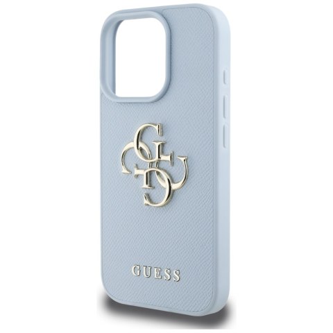Etui Guess Grained Big 4G Logo Small Classic Logo do iPhone 16 Pro Max niebieski