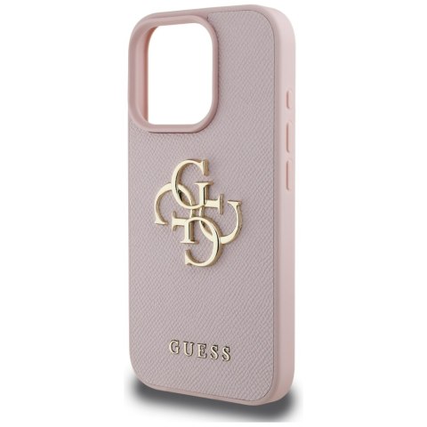 Etui Guess Grained Big 4G Logo Small Classic Logo do iPhone 16 Pro Max różowy