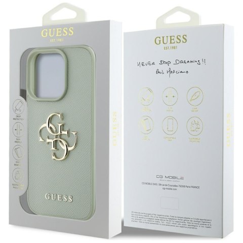 Etui Guess Grained Big 4G Logo Small Classic Logo do iPhone 16 Pro Max zielony
