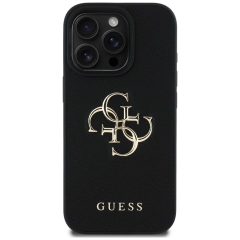Etui Guess Grained Big 4G Logo Small Classic Logo do iPhone 16 Pro czarny