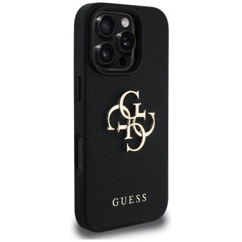 Etui Guess Grained Big 4G Logo Small Classic Logo do iPhone 16 Pro czarny