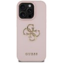 Etui Guess Grained Big 4G Logo Small Classic Logo do iPhone 16 Pro różowy