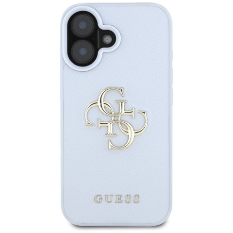 Etui Guess Grained Big 4G Logo Small Classic Logo do iPhone 16 niebieski