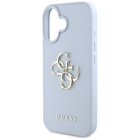 Etui Guess Grained Big 4G Logo Small Classic Logo do iPhone 16 niebieski
