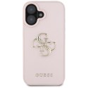 Etui Guess Grained Big 4G Logo Small Classic Logo do iPhone 16 różowy