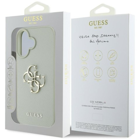 Etui Guess Grained Big 4G Logo Small Classic Logo do iPhone 16 zielony