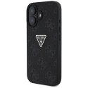 Etui Guess Hot Stamp 4G Pattern Triangle Metal Logo do iPhone 16 czarny