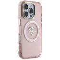 Etui Guess IML Metal Mountain Logo MagSafe do iPhone 16 Pro Max różowy