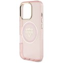 Etui Guess IML Metal Mountain Logo MagSafe do iPhone 16 Pro Max różowy