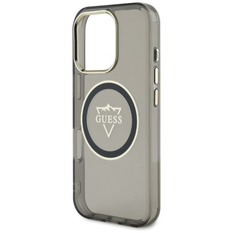 Etui Guess IML Metal Mountain Logo MagSafe do iPhone 16 Pro czarny