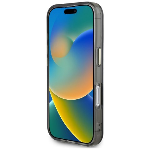 Etui Guess IML Metal Mountain Logo MagSafe do iPhone 16 czarny