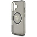 Etui Guess IML Metal Mountain Logo MagSafe do iPhone 16 czarny