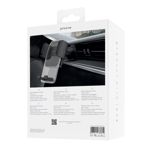 Proove Uchwyt Samochodowy Crystal Clamp Plus na Kratkę Wentylacyjną czarny