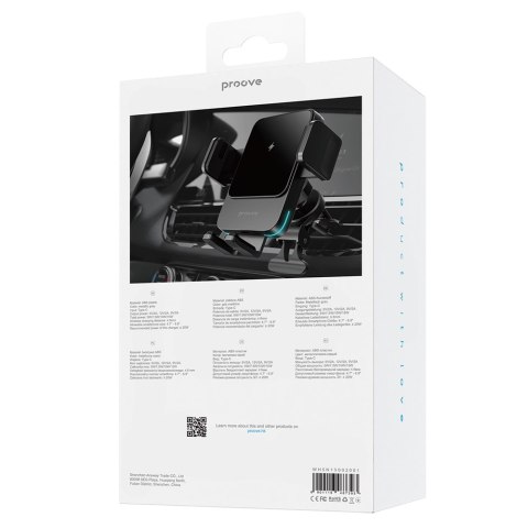 Proove Uchwyt Samochodowy z Ładowaniem Bezprzewodowym Sonic 15W metaliczny szary
