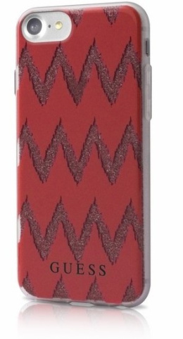 Guess GUHCP7CGRE iPhone 7 red hardcase Ethnic Chic Chevron 3D