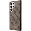 Guess GUHCS23LG4GFBR S23 Ultra S918brązowy/brown hard case 4G Metal Gold Logo