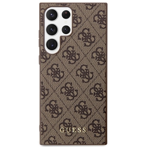 Guess GUHCS23LG4GFBR S23 Ultra S918brązowy/brown hard case 4G Metal Gold Logo