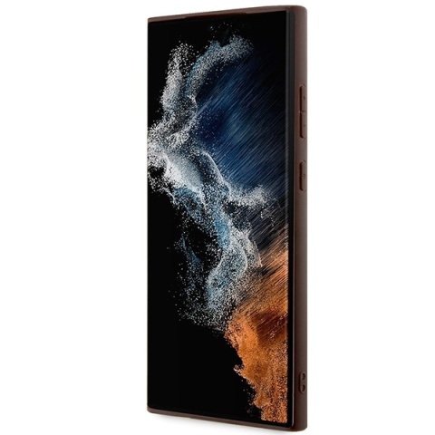 Guess GUHCS23LG4GFBR S23 Ultra S918brązowy/brown hard case 4G Metal Gold Logo