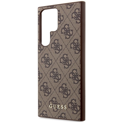 Guess GUHCS23LG4GFBR S23 Ultra S918brązowy/brown hard case 4G Metal Gold Logo