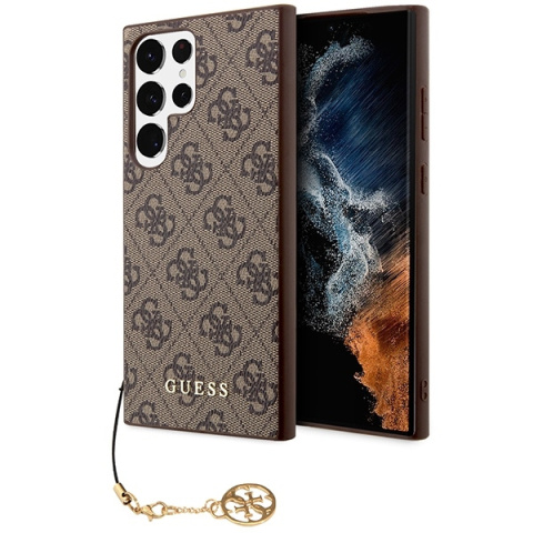 Guess GUHCS23LGF4GBR S23 Ultra S918brązowy/brown hardcase 4G Charms Collection