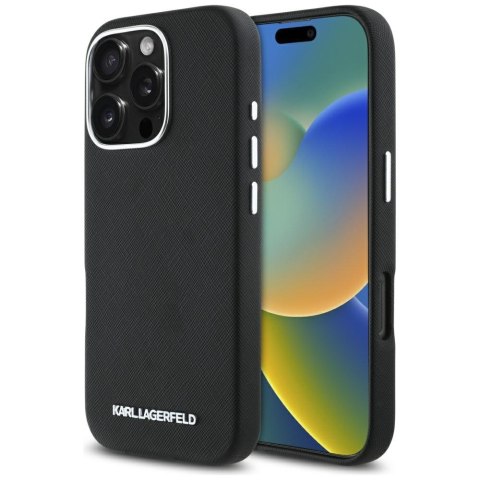 Karl Lagerfeld nakładka Hardcase MagSafe FW Saffiano Metal Logo do iPhone 16 Pro Max 6,9" Czarna