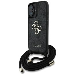 Etui Guess 4G Big Logo Cord Stap Crossbody do iPhone 16 Plus czarny