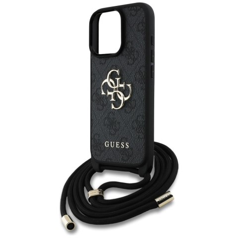 Etui Guess 4G Big Logo Cord Stap Crossbody do iPhone 16 Pro Max czarny