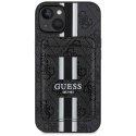 Etui Guess 4G Stripes z portfelem Magsafe do iPhone 15 czarny
