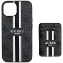 Etui Guess 4G Stripes z portfelem Magsafe do iPhone 15 czarny