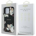 Etui Guess Grained Printed Flower Pattern MagSafe do iPhone 16 Pro Max czarny