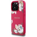 Etui Guess Grained Printed Flower Pattern MagSafe do iPhone 16 Pro Max fuksja