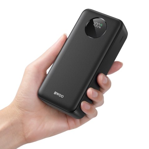 BWOO Power bank 22,5W, 30000 mAh z wyświetlaczem LCD, czarny