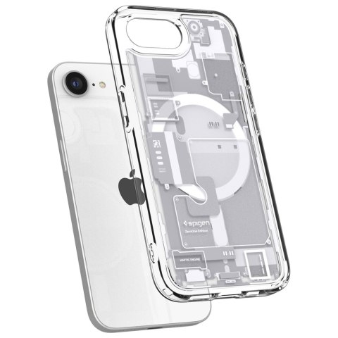 Etui Spigen Ultra Hybrid Mag MagSafe do iPhone 16e zero one biały