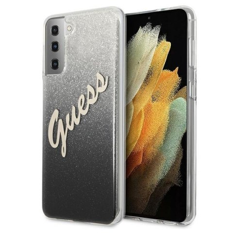 Guess GUHCS21MPCUGLSBK S21+ G996 czarny/black hardcase Glitter Gradient Script