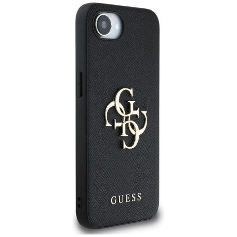 Etui Guess Grained Big 4G Logo Small Classic Logo do iPhone 16e czarny