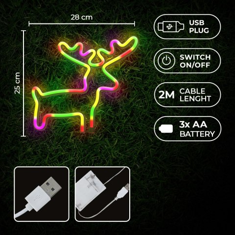 Neon LED ŁOŚ multikolor Bat + USB FLNE12 Forever Light
