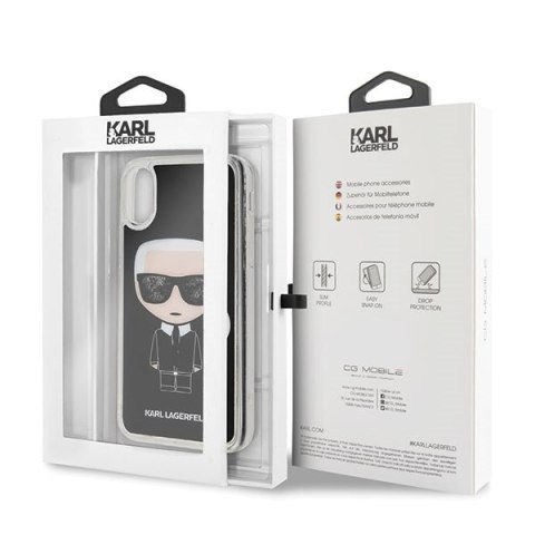 Karl Lagerfeld KLHCI61ICGBK iPhone Xrczarny/black Iconic Glitter