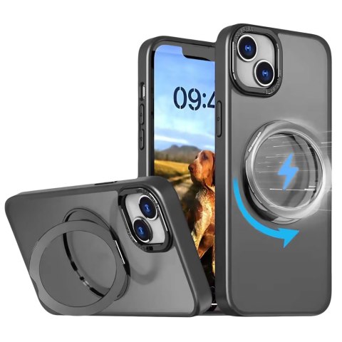 Nakładka Mag Ring Rotating do iPhone 12 / 12 Pro 6,1" czarna