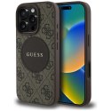 Etui Guess 4G Circle Classic Logo MagSafe do iPhone 16 Pro Max brązowy