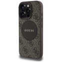Etui Guess 4G Circle Classic Logo MagSafe do iPhone 16 Pro brązowy