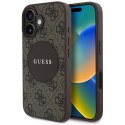 Etui Guess 4G Circle Classic Logo MagSafe do iPhone 16 brązowy