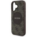 Etui Guess 4G Circle Classic Logo MagSafe do iPhone 16 brązowy