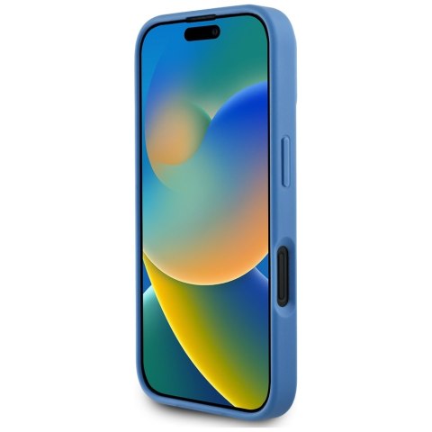 Etui Guess 4G Circle Classic Logo MagSafe do iPhone 16 niebieski