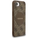 Etui Guess 4G Circle Classic Logo MagSafe do iPhone 16e brązowy