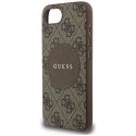 Etui Guess 4G Circle Classic Logo MagSafe do iPhone 16e brązowy