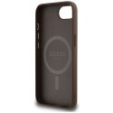 Etui Guess 4G Circle Classic Logo MagSafe do iPhone 16e brązowy