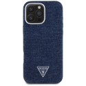 Etui Guess Denim Triangle Logo MagSafe do iPhone 16 Pro Max niebieski