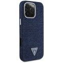 Etui Guess Denim Triangle Logo MagSafe do iPhone 16 Pro niebieski
